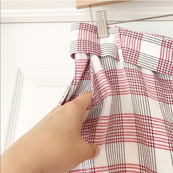 🎀 Mango Plaid belted linen blend skirt - Picture 6 of 6